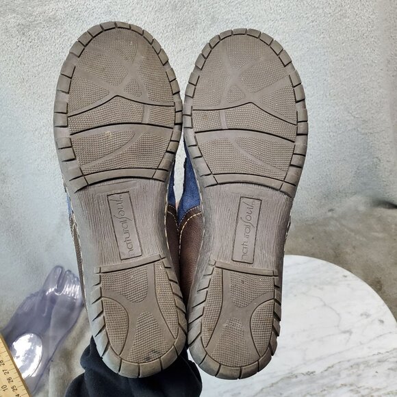 Natural Soul Shoes Womens Size 7 Blue & Brown Leather Slip On Loafers - Picture 4 of 9